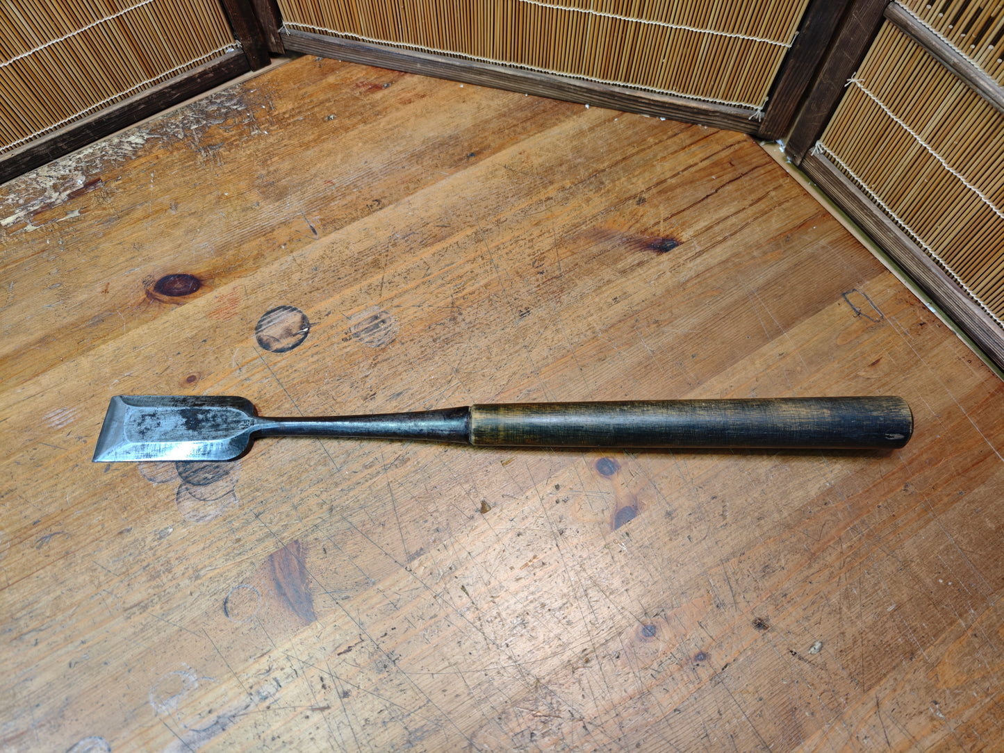 Japanese Antique Miya Daiku Giant Hand Forged Woodworking Chisel