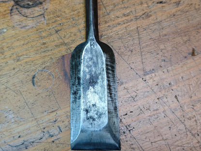 Japanese Antique Miya Daiku Giant Hand Forged Woodworking Chisel