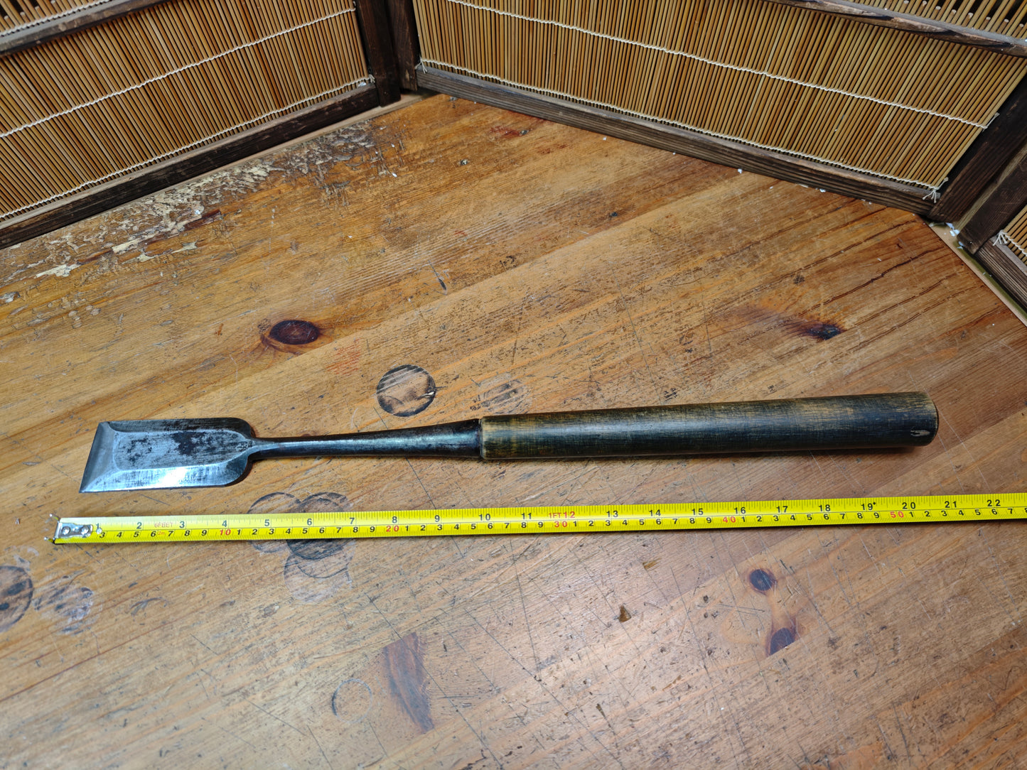 Japanese Antique Miya Daiku Giant Hand Forged Woodworking Chisel