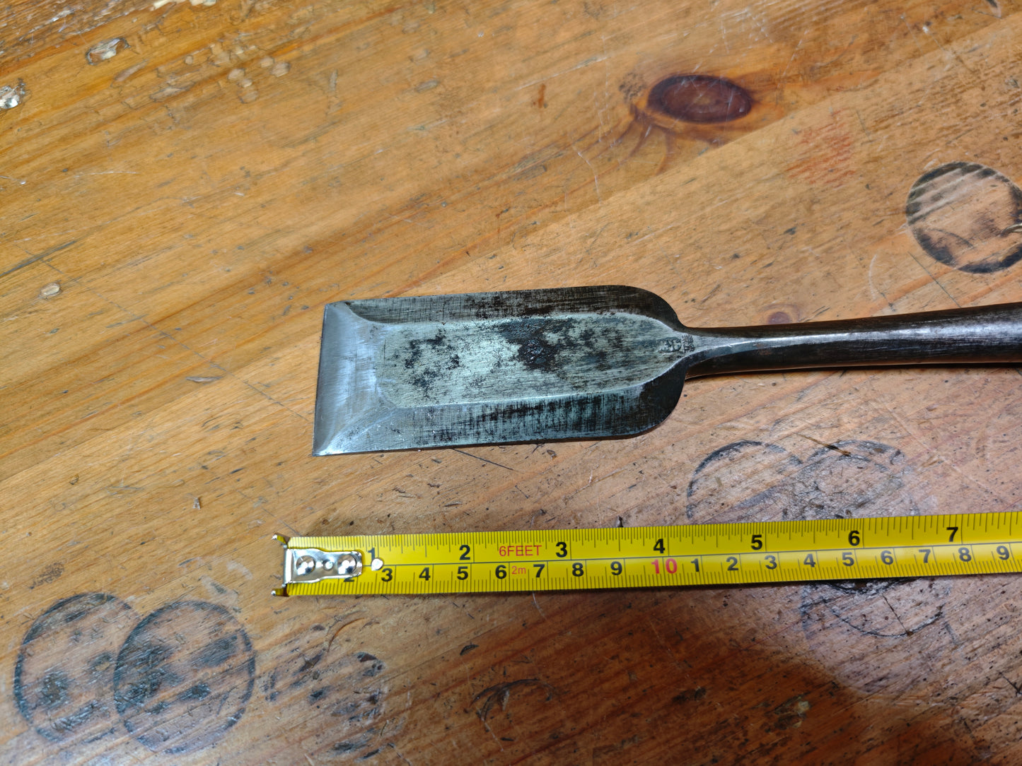 Japanese Antique Miya Daiku Giant Hand Forged Woodworking Chisel