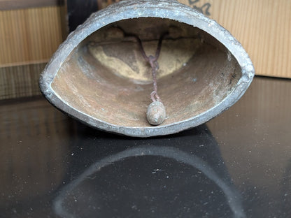 Japanese Antique Bronze Hand Bell Late 1900s Buddhist Temple Bell