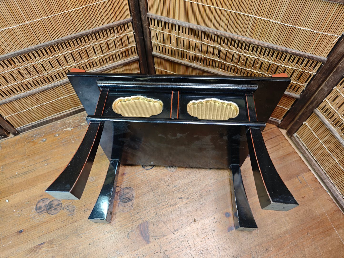 Japanese Antique Buddhist Altar Table Wooden Butsudan Stand Drawer