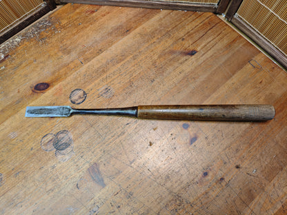 Japanese Antique Hand Forged Giant Woodworking Chisel Signed Steel Tool Rare