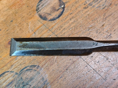 Japanese Antique Hand Forged Giant Woodworking Chisel Signed Steel Tool Rare