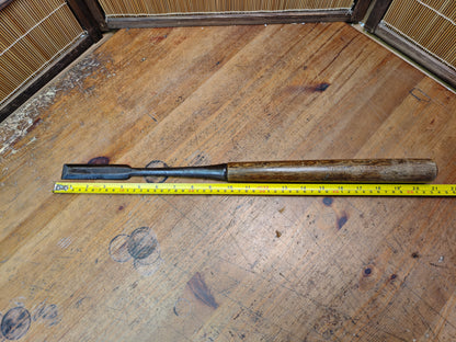 Japanese Antique Hand Forged Giant Woodworking Chisel Signed Steel Tool Rare