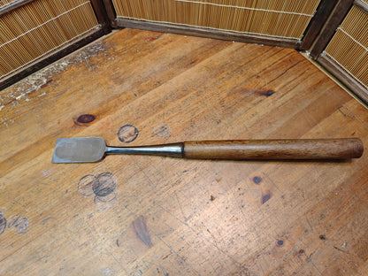 Japanese Antique Miya Daiku Hand Forged Giant Chisel Signed Carpenter Tool