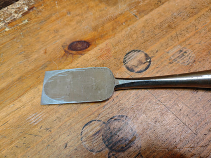 Japanese Antique Miya Daiku Hand Forged Giant Chisel Signed Carpenter Tool