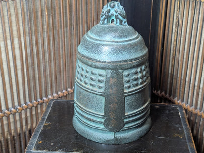 Japanese Antique Steel Temple Bell Brush Holder Commemorative Bell Tower Item Japan