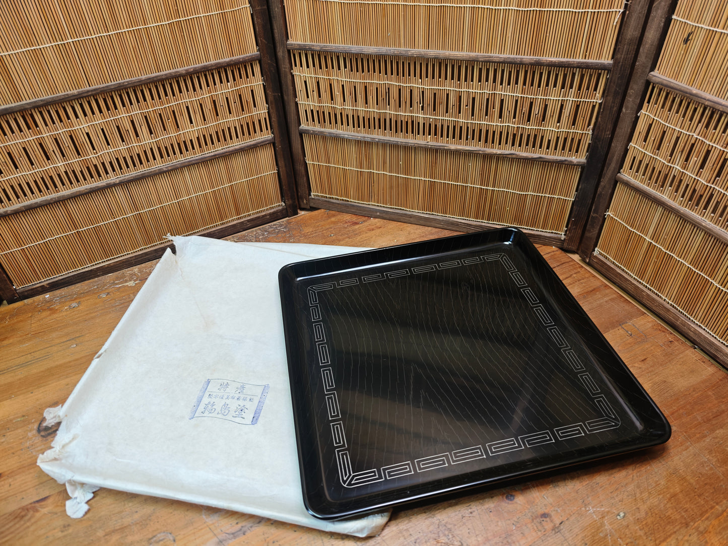 Authentic Meiji Era Wajima Nuri Obon Tray Antique Japanese Lacquerware