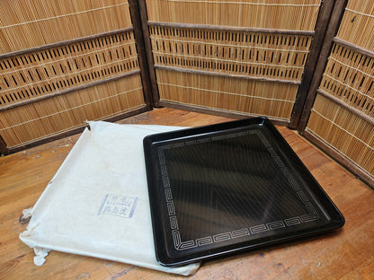 Authentic Meiji Era Wajima Nuri Obon Tray Antique Japanese Lacquerware