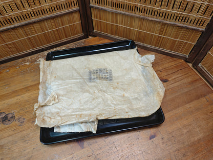 Japanese Antique meiji era wajima nuri lacquer obon tray brown black