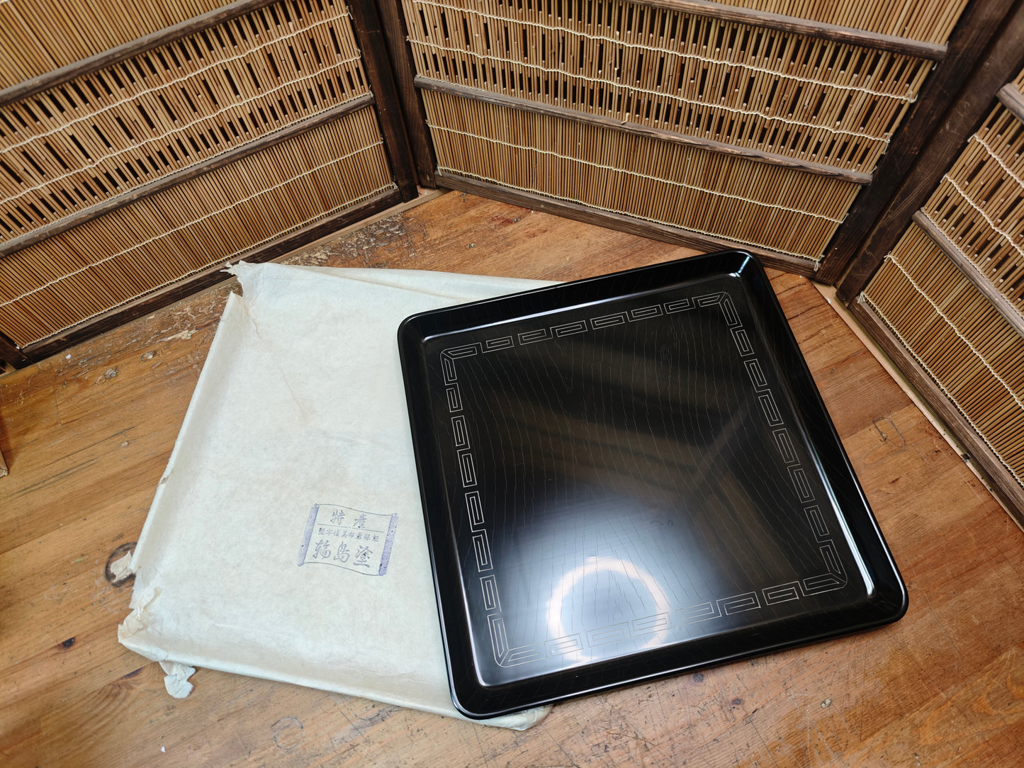 Authentic Meiji Era Wajima Nuri Obon Tray Antique Japanese Lacquerware