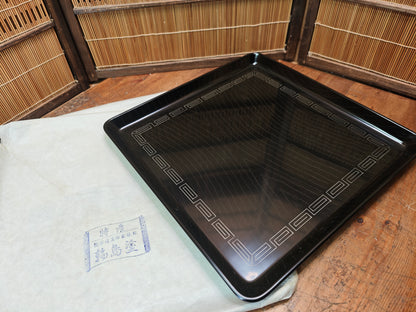 Authentic Meiji Era Wajima Nuri Obon Tray Antique Japanese Lacquerware