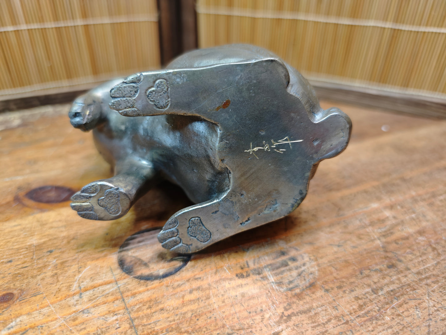 Japanese Bronze Rabbit Sculpture 1950s Signed Vintage Art Statue