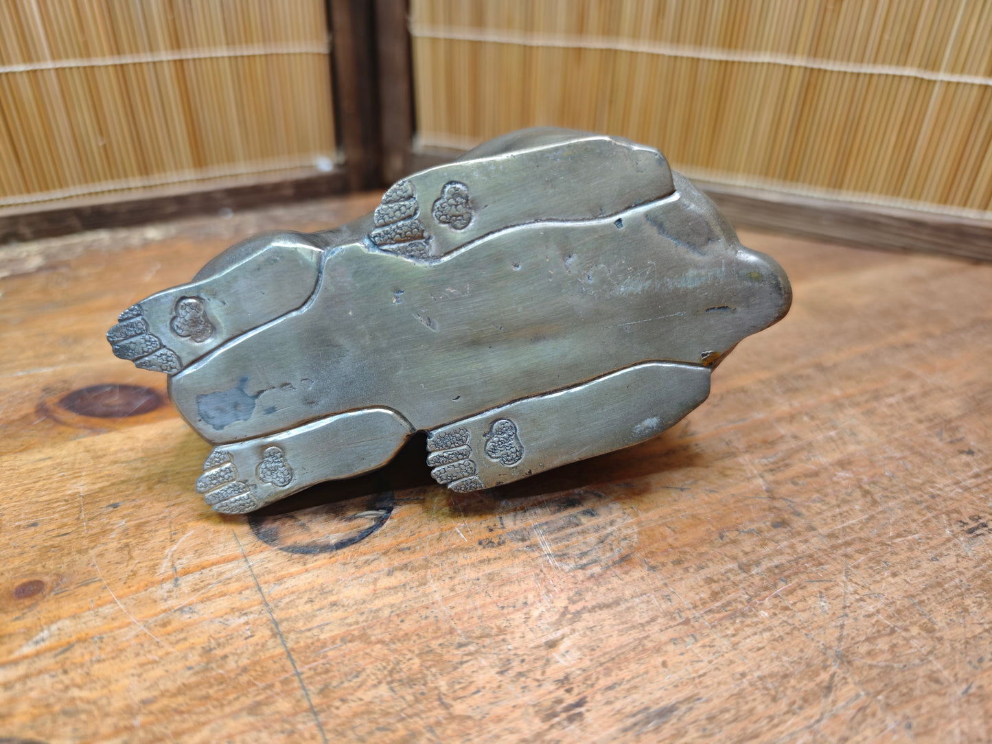 Japanese Vintage Bronze Rabbit Sculpture 1950s Art Handmade Statue