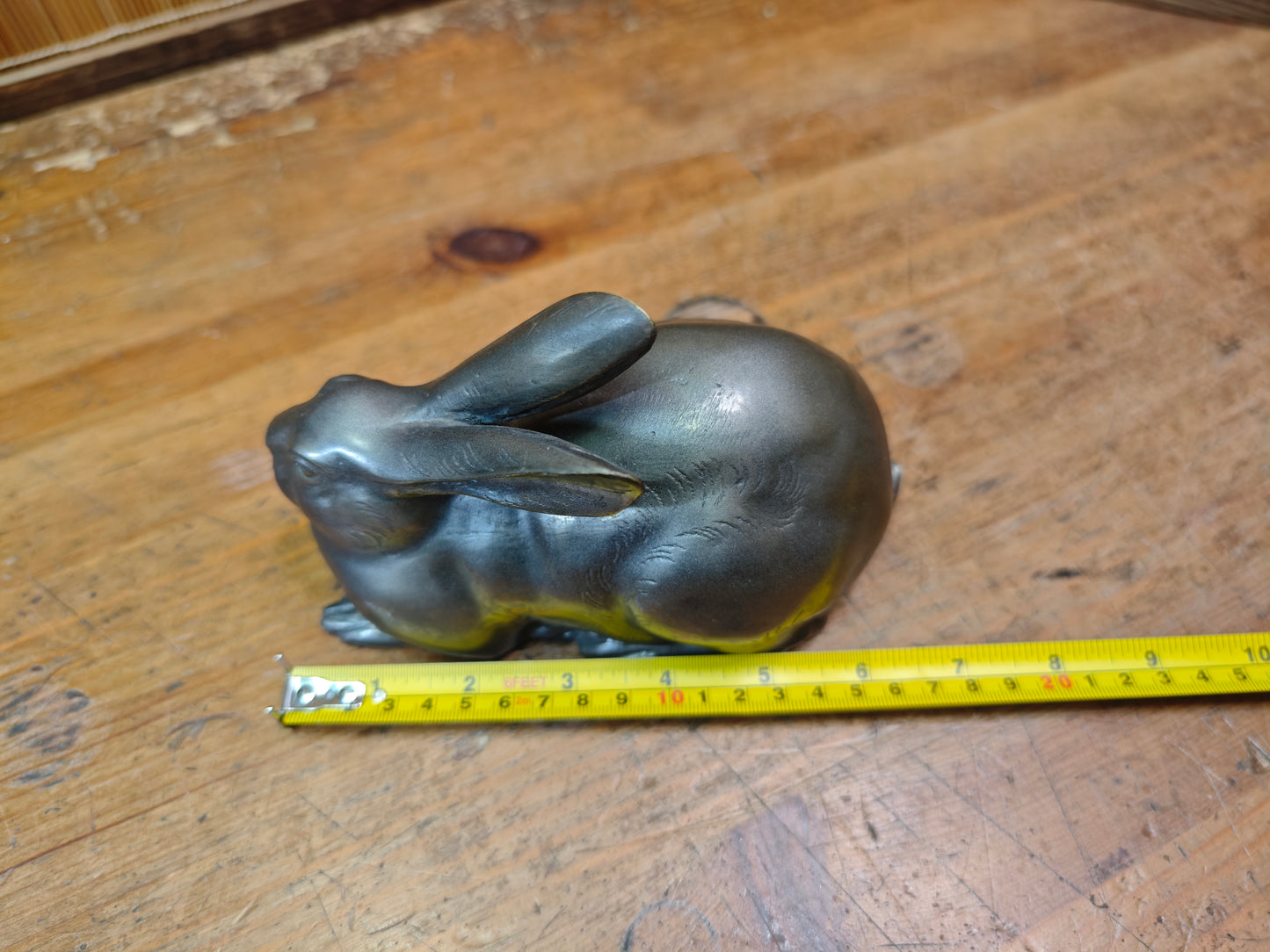 Japanese Vintage Bronze Rabbit Sculpture 1950s Art Handmade Statue