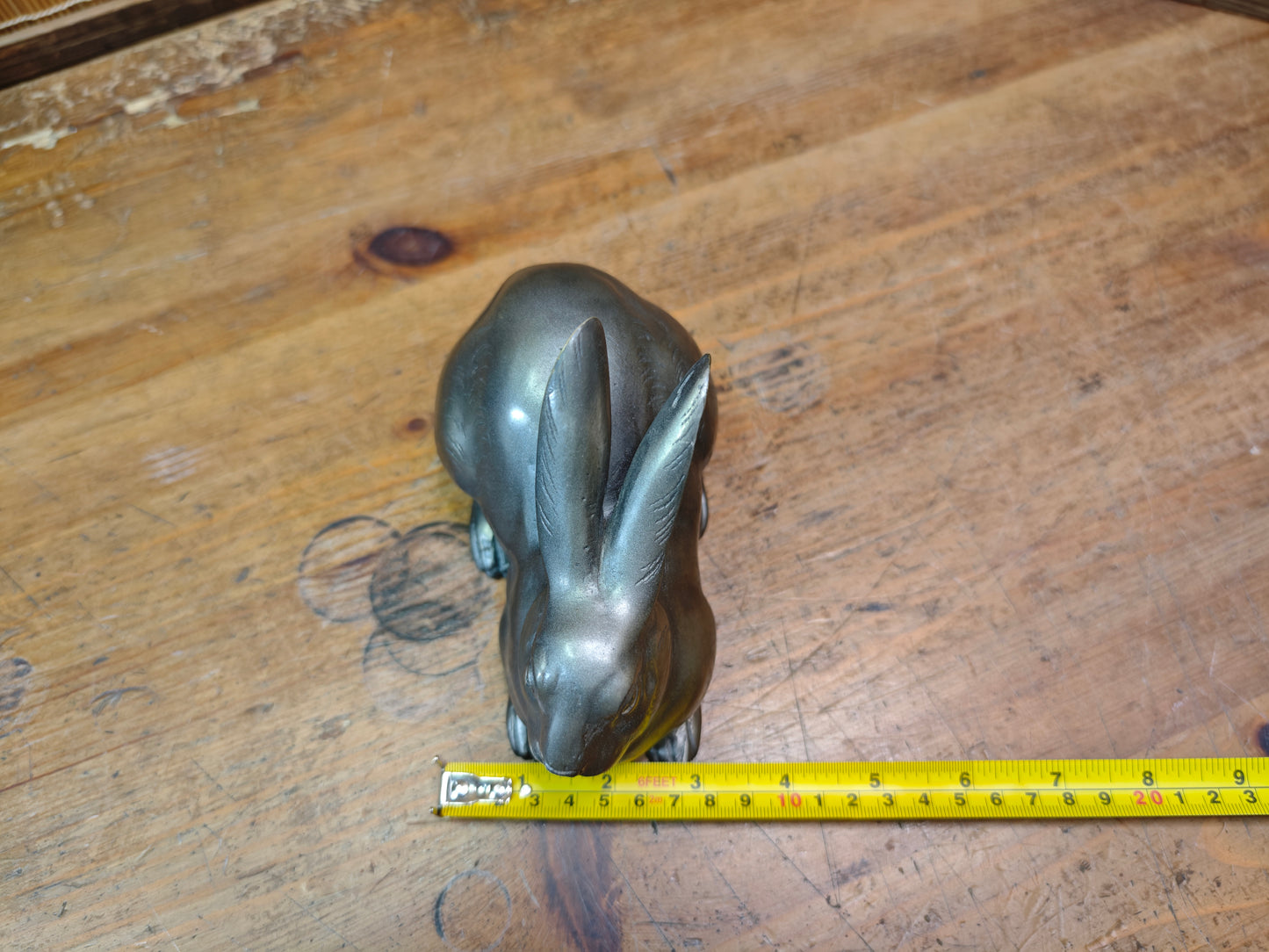 Japanese Vintage Bronze Rabbit Sculpture 1950s Art Handmade Statue