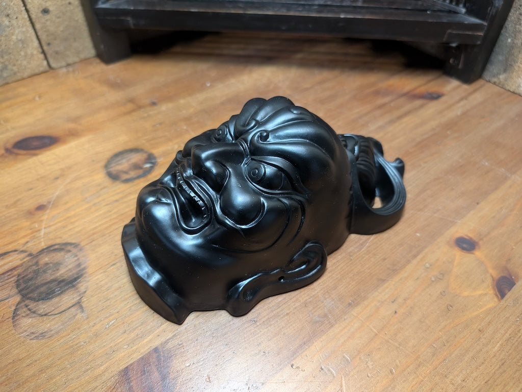Traditional Japanese Vintage Agyo Niozo Mask Ceramic Temple Guardian
