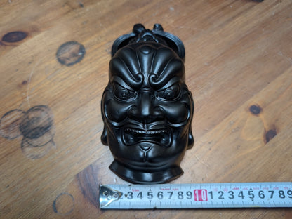 Traditional Japanese Vintage Agyo Niozo Mask Ceramic Temple Guardian