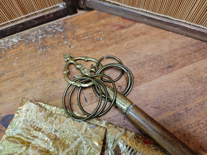 Rare Japanese Buddhist Vajra Staff Tokkosho Ritual Artifact w/Silk