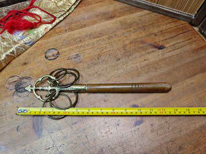 Rare Japanese Buddhist Vajra Staff Tokkosho Ritual Artifact w/Silk