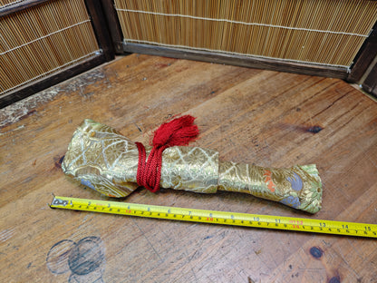 Rare Japanese Buddhist Vajra Staff Tokkosho Ritual Artifact w/Silk