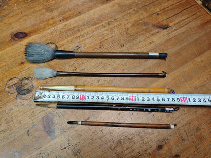 Japanese Calligraphy Brush Set Vintage Fude Bamboo Hair Tools Japan Art
