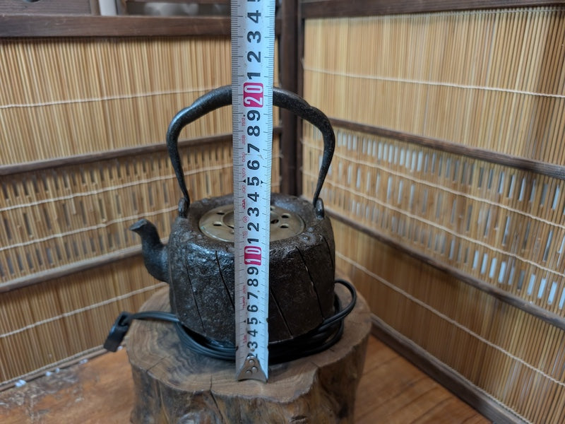 1800s Kyoto Kyu Tetsu Iron Kettle Lamp Signed Japanese Antique Rare Decor