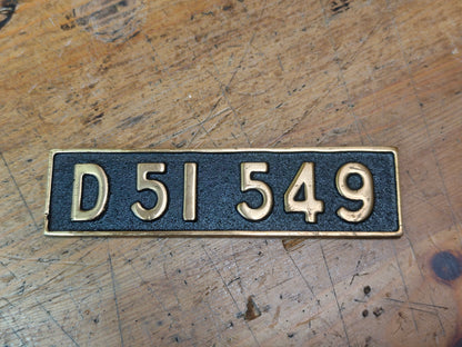 Japanese D51 549 Brass Railway Plaque 1940 Steam Farewell Shinonoi Line