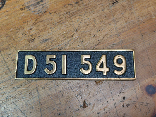 Japanese D51 549 Brass Railway Plaque 1940 Steam Farewell Shinonoi Line