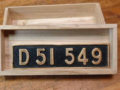 Japanese D51 549 Brass Railway Plaque 1940 Steam Farewell Shinonoi Line