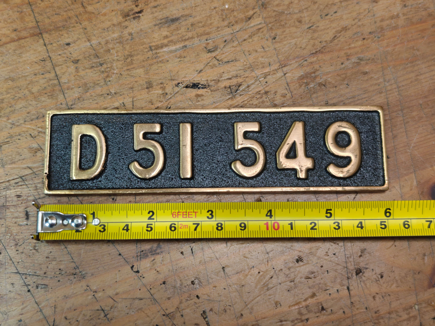 Japanese D51 549 Brass Railway Plaque 1940 Steam Farewell Shinonoi Line