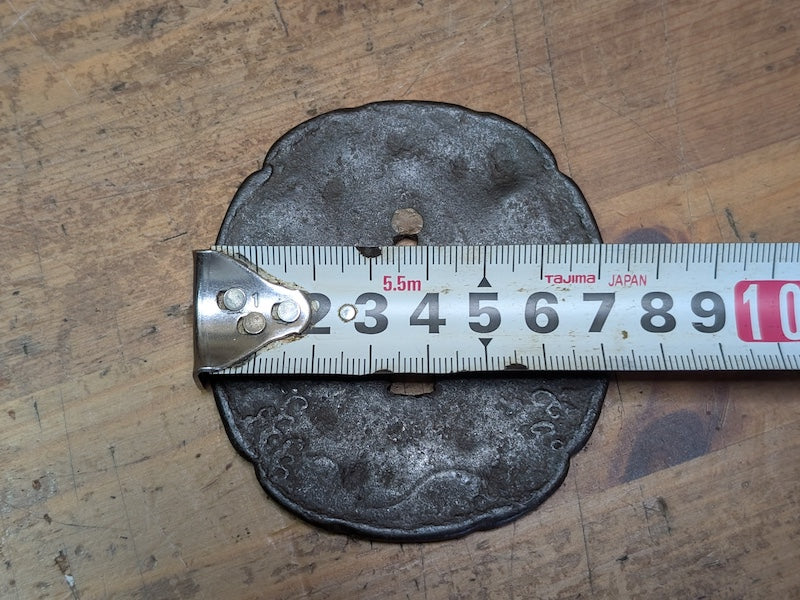 Antique Japanese Samurai Tsuba 1800s Hand Engraved Edo Era Sword Guard