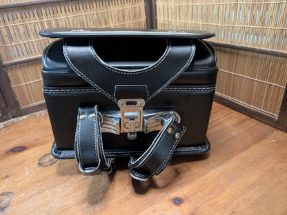 Authentic Japanese Randoseru Leather School Backpack Black Vintage Book Bag