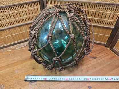 Japanese Glass Fishing Float Big Size Rope Buoy Antique Nautical Decor