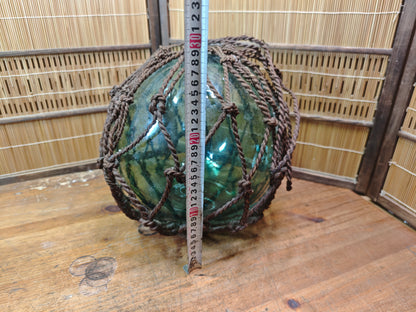 Japanese Glass Fishing Float Big Size Rope Buoy Antique Nautical Decor
