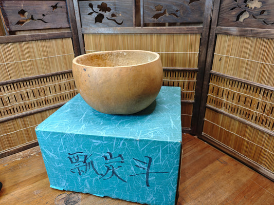 Rare Japanese Hyotan Tea Ceremony Water Vessel – Natural Rustic Form