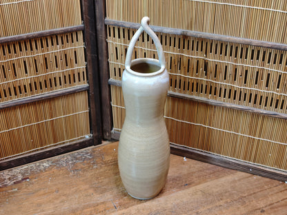 Japanese Hyotan Vase Shosuke Kiln Pottery Signed Box Document Vintage