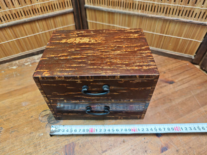 Vintage Japanese Kabazaiku Sakura Bark Tansu Chest Two Drawer 1980s Japan
