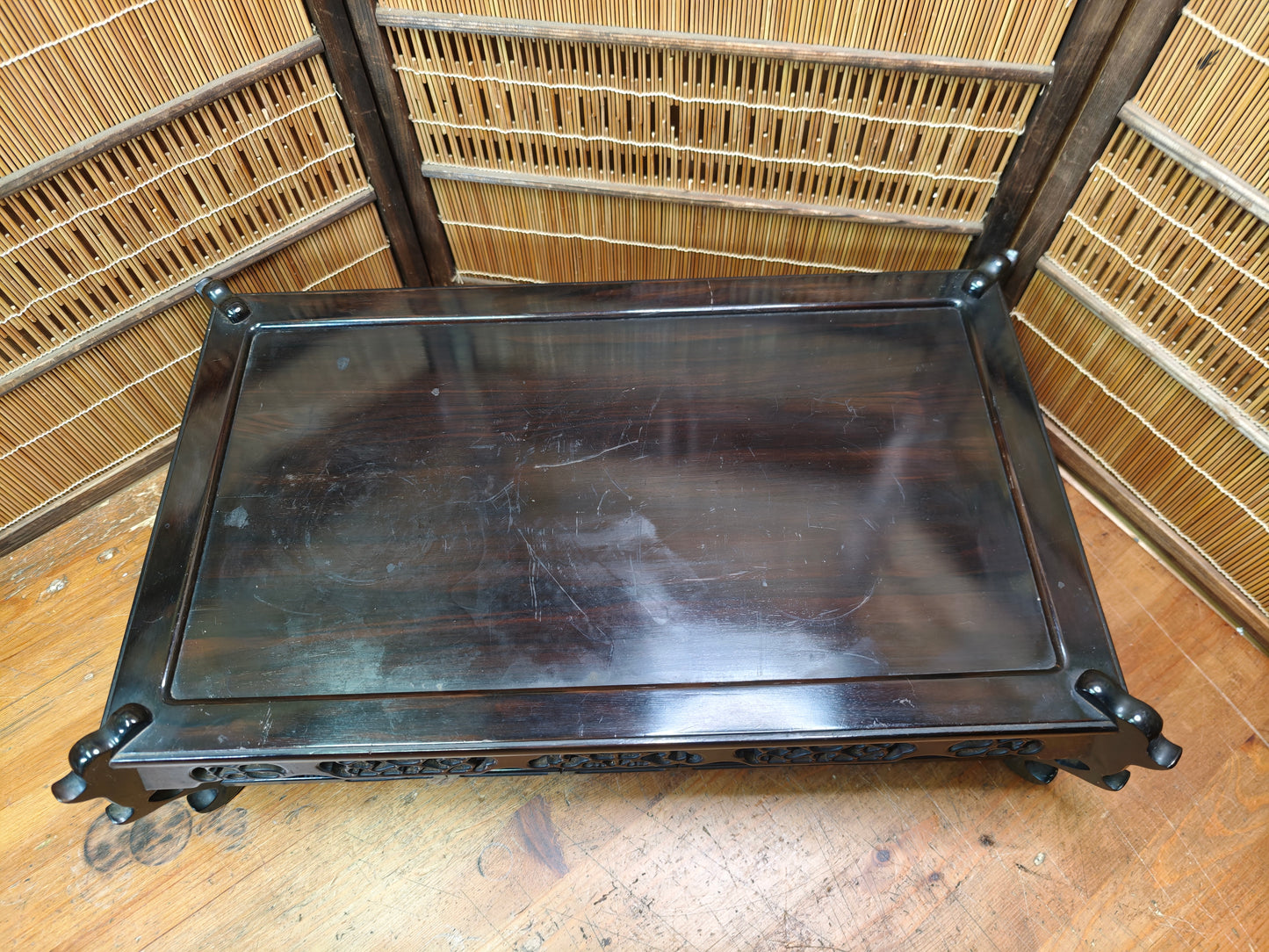 Japanese Kokutan Bonsai Display Table Kadai Ebony Stand Vintage Japan