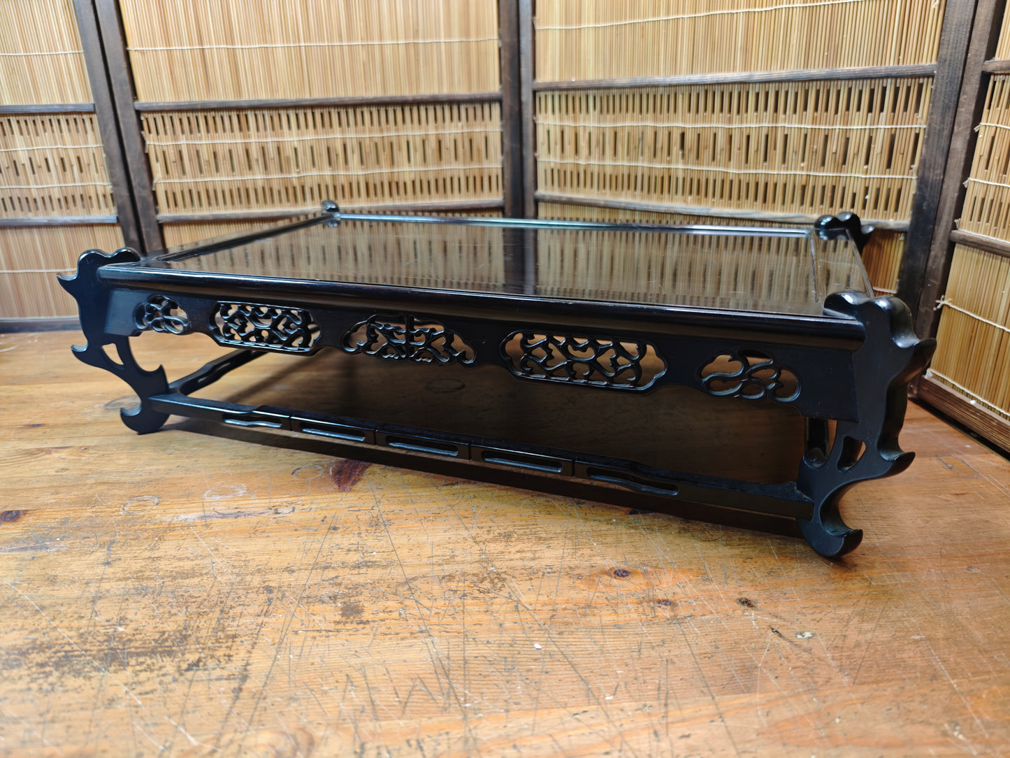 Japanese Kokutan Bonsai Display Table Kadai Ebony Stand Vintage Japan