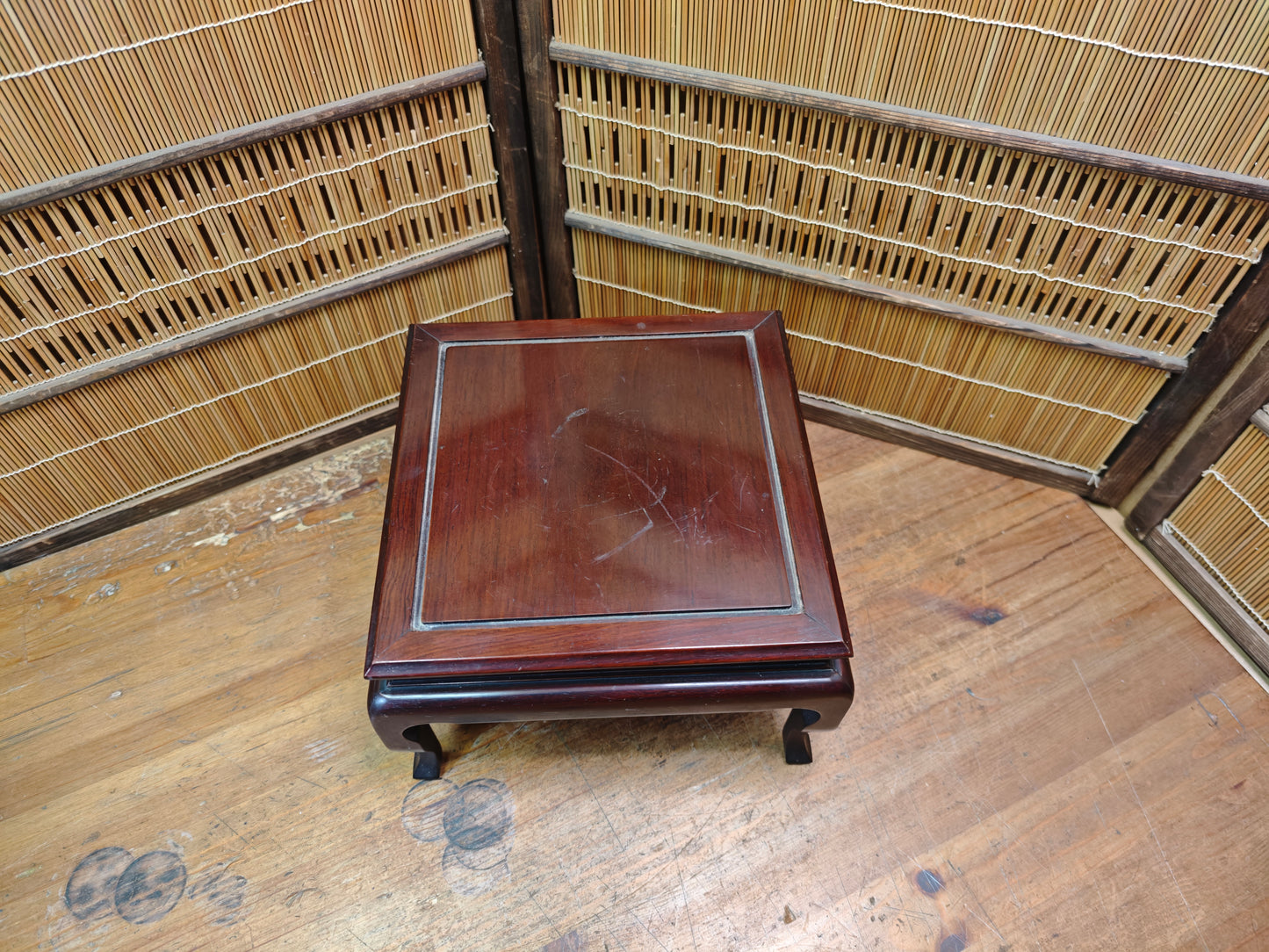 Japanese Kokutan Ebony Style Wood Bonsai Kadai Vintage Plant Stand Japan