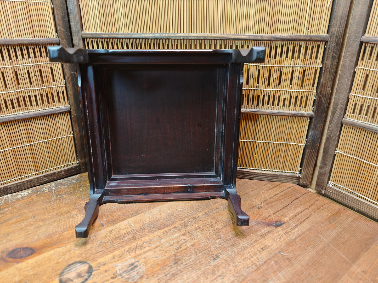 Japanese Kokutan Ebony Style Wood Bonsai Kadai Vintage Plant Stand Japan