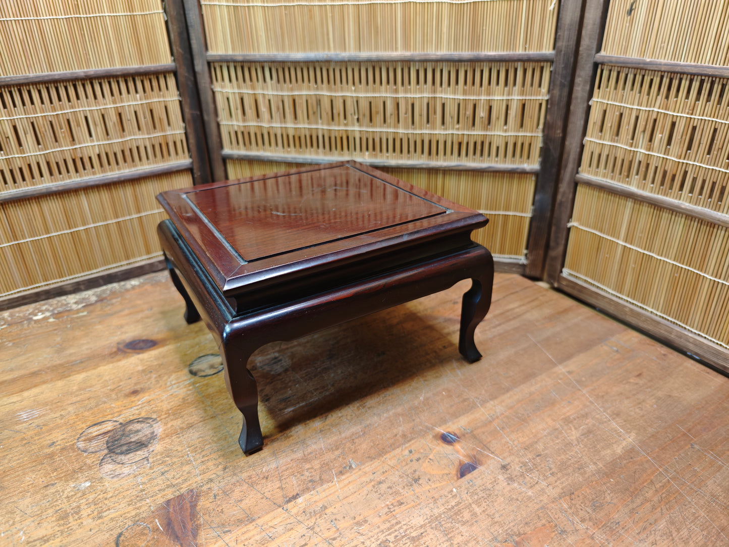 Japanese Kokutan Ebony Style Wood Bonsai Kadai Vintage Plant Stand Japan
