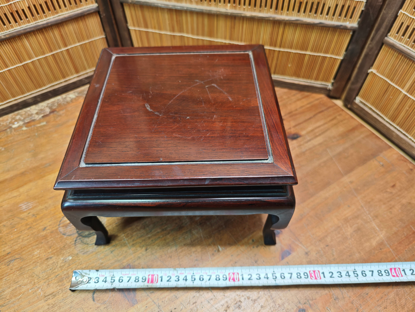 Japanese Kokutan Ebony Style Wood Bonsai Kadai Vintage Plant Stand Japan