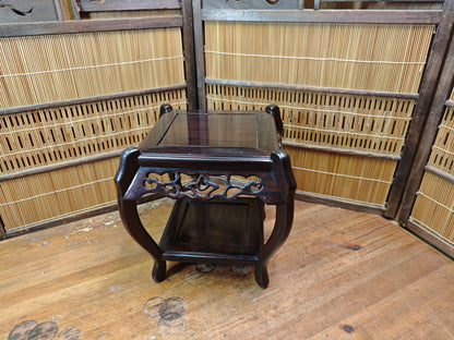 Vintage Japanese Kokutan Bonsai Table 1970s Kadai Display Stand Ebony Style
