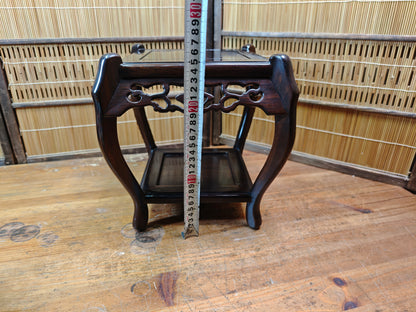 Vintage Japanese Kokutan Bonsai Table 1970s Kadai Display Stand Ebony Style