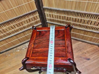 Vintage Japanese Kokutan Bonsai Table Small Kadai Ebony Wood Stand