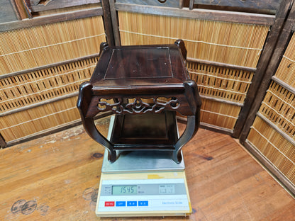 Vintage Japanese Kokutan Bonsai Table 1970s Kadai Display Stand Ebony Style
