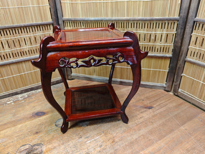 Vintage Japanese Kokutan Bonsai Table Small Kadai Ebony Wood Stand